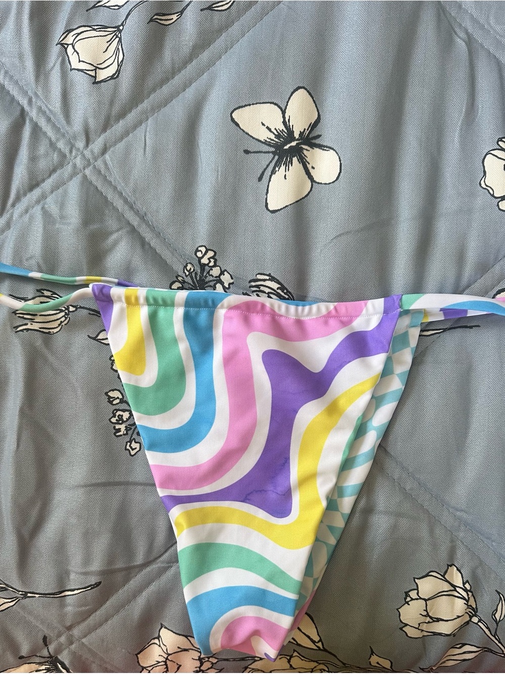 moana bikini Pastel Swirl Multi-Color Triangle Bikini Bottom